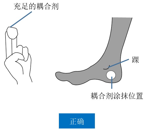 骨密度儀檢測(cè)正確的耦合劑涂抹位置